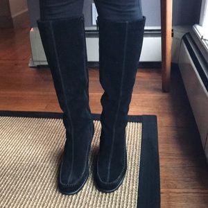 Black suede boots